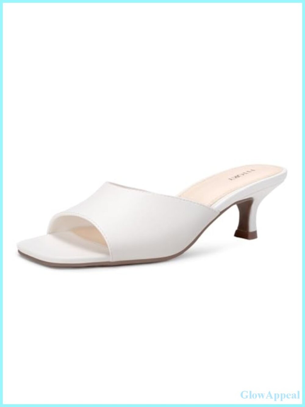 Womens Kitten Heel Square Open Toe Slide Sandals